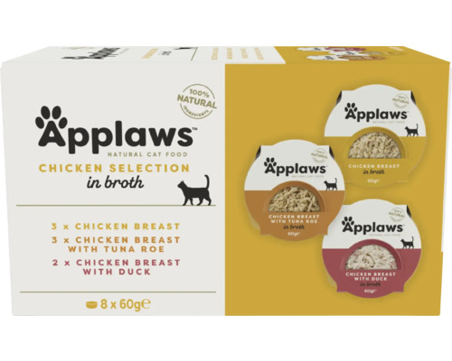 Hrană umedă pentru pisici Applaws Bol Multipack Selecție pui 8x60 g