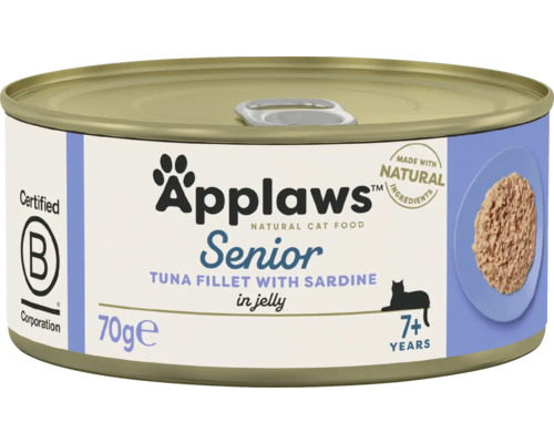 Hrană umedă pentru pisici Applaws Senior cu file de ton și sardine 70 g