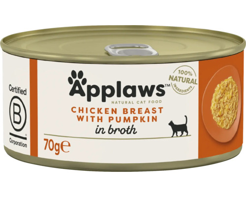 Hrană umedă pentru pisici Applaws Adult cu piept de pui și dovlecel în supă 70 g