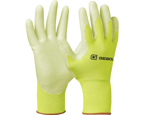 Mănuși Gebol Micro Flex, galben neon, mărimea 8 Pereche de mănuși de lucru Gebol din nailon