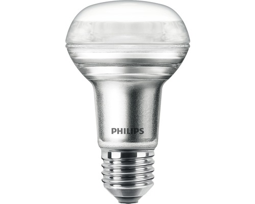 Bec LED Philips E27 3W 210 lumeni, reflector R63 clar, lumină caldă