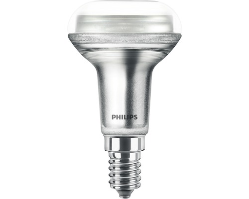 Bec LED variabil Philips E14 4,3W 320 lumeni, reflector R50 clar, lumină caldă-0