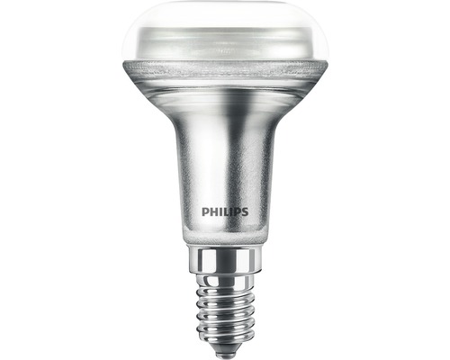 Bec LED variabil Philips E14 4,3W 320 lumeni, reflector R50 clar, lumină caldă Bec LED Philips cu soclu E14