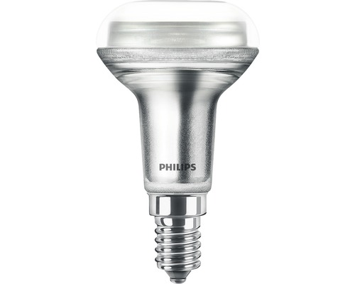 Bec LED variabil Philips E14 4,3W 320 lumeni, reflector R50 clar, lumină caldă