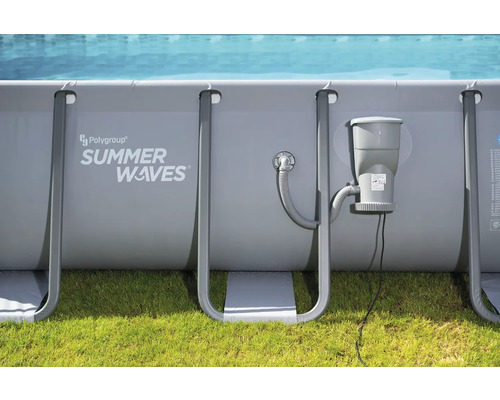 Imagine detaliată a unei piscine supraterane Summer Waves cu pompă de filtrare