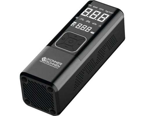 Pompă de aer portabilă, neagră, cu afișaj digital