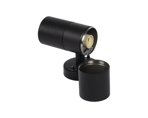 Lampă de perete neagră cu formă cilindrică și soclu pentru bec