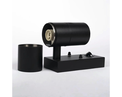 Lumină de perete neagră cu dulie și capac