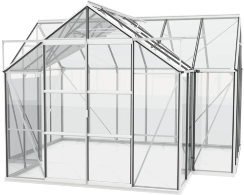 Seră cu pereți de sticlă și cadru din aluminiu