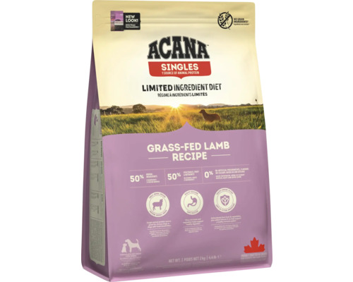 Hrană uscată pentru câini ACANA Grass-Fed Lamb cu miel și mere fără cereale 2 kg