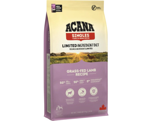 Hrană uscată pentru câini ACANA Grass-Fed Lamb cu miel și mere fără cereale 17 kg