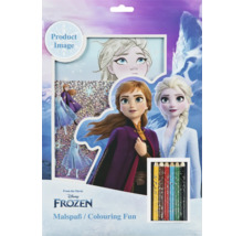 Set de colorat Disney Frozen cu personaje din film și creioane colorate