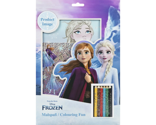 Set de colorat Disney Frozen cu personaje din film și creioane colorate