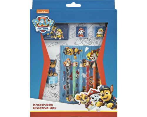Cutie creativă Paw Patrol cu carte de colorat, creioane și ștampile