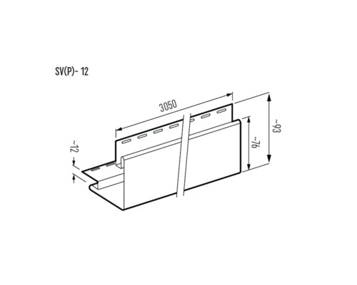 Desen tehnic al unui profil cu dimensiuni.