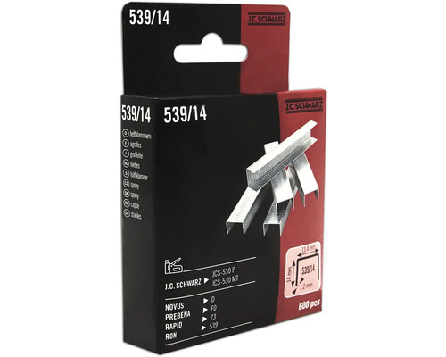 Capse zincate Jc Schwarz 530/14mm, 600 buc. Capse J C Schwarz 539/14, 600 bucăți, în pachet