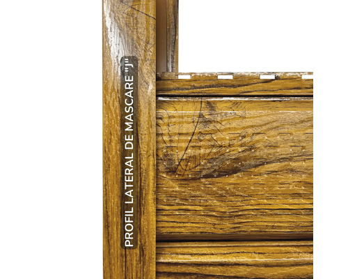 Detaliu profil lateral J cu structură de lemn