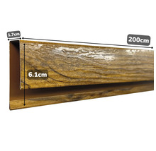 Profil decorativ din plastic, lungime 200 cm, lățime 1,7 cm și înălțime 6,1 cm