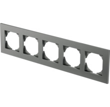 Ramă aparataje Logiq Flat 5 module, antracit