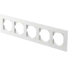 Ramă aparataje Logiq Flat 5 module, albă