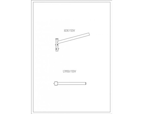 Desen cu un suport de perete în vedere laterală și de sus