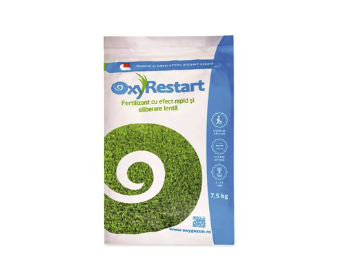 Fertilizant gazon OxyRestart 7,5 kg cu efect rapid și eliberare lentă Fertilizant gazon OxyRestart 7,5 kg cu efect rapid și eliberare lentă