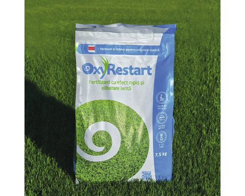 Îngrășământ pentru gazon OxyRestart cu eliberare rapidă și lentă, 7,5 kilograme