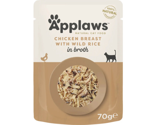 Hrană umedă pentru pisici Applaws Adult cu piept de pui și orez sălbatic în sos 70 g