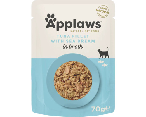Hrană umedă pentru pisici Applaws Adult cu file ton și dorada în sos 70 g