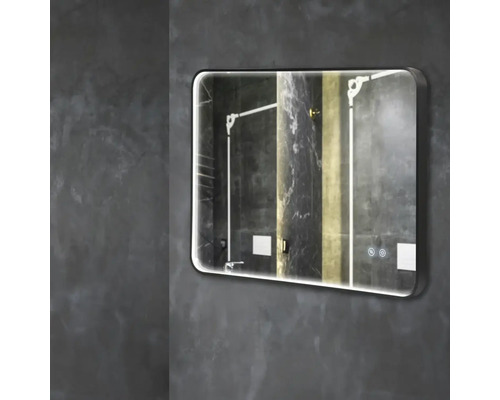 Oglindă dreptunghiulară cu iluminare pentru baie