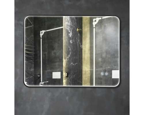 Oglindă dreptunghiulară cu iluminare cu LED în baie