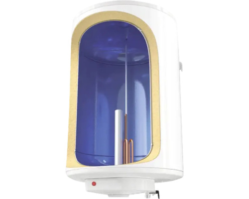 Secțiune transversală a unui boiler care arată componentele interne