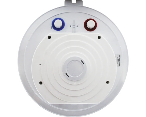 Partea inferioară a unui boiler cu conexiuni pentru apă rece și caldă