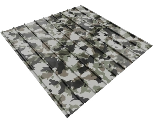 Tablă cutată Bravo H12 910x0,4 mm Camouflage (lungime configurabilă)