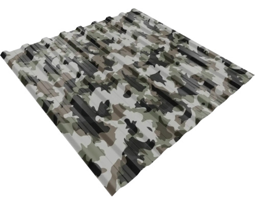 Tablă cutată Bravo H18 915x0,4 mm Camouflage (lungime configurabilă)