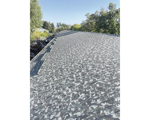Acoperiș cu plăci metalice în model de camuflaj