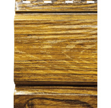 Prim-plan cu placaj de fațadă cu structură de lemn