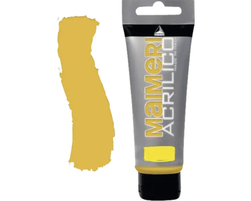 Culoare acrilică Maimeri Acrilico 122 Transparent Yellow 75 ml Vopsea Maimeri Acrilico, tub cu eșantion de culoare