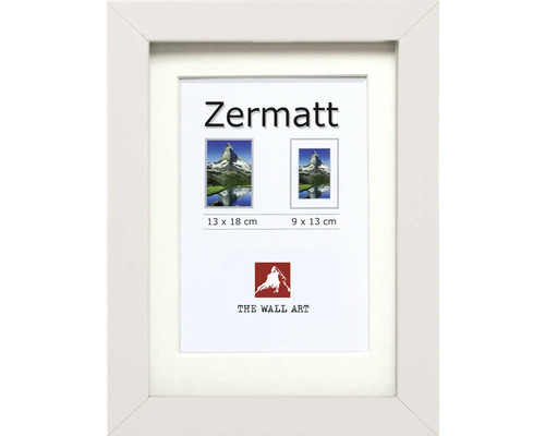 Ramă foto lemn Zermatt albă 13x18 cm