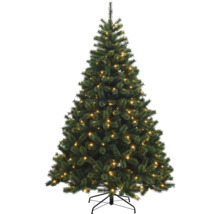 Brad artificial de Crăciun cu iluminare integrată pe un suport