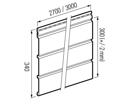 Desen tehnic al unui placaj de fațadă cu dimensiuni indicate