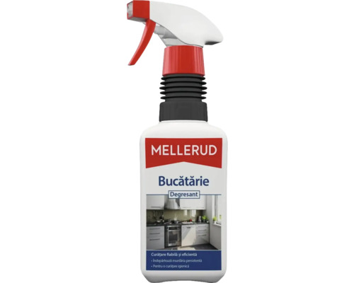 Soluție curățat bucătărie antigrăsime Mellerud 0,5L Detergent de bucătărie Mellerud în flacon pulverizator
