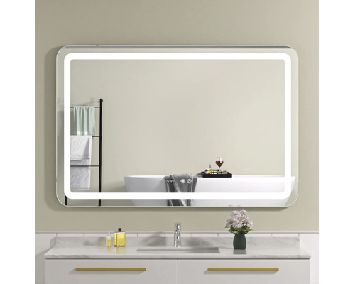 Oglindă baie cu LED, dezaburire și funcție Touch 100x70 cm IP44 100-9-3-3