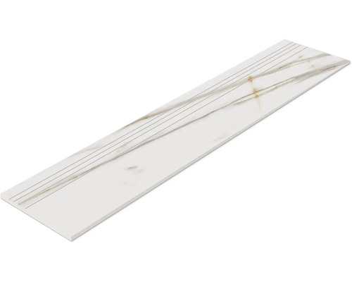 Placă albă cu aspect de marmură și caneluri