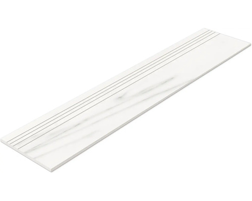 Placă de treaptă albă cu caneluri