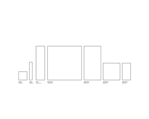 Diverse dimensiuni de plăci, de la plăci de mozaic la plăci de podea.