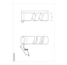 Desen tehnic al unei lămpi de perete cu design spiralat și dimensiuni