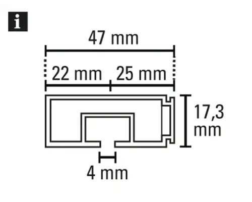 Desen tehnic cu dimensiunile unui profil
