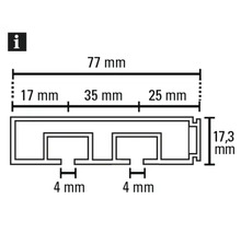 Set șină perdea plastic GK 2 canale neagră 210 cm