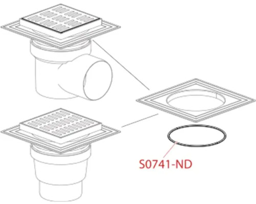 Sifon de pardoseală cu capac pătrat
